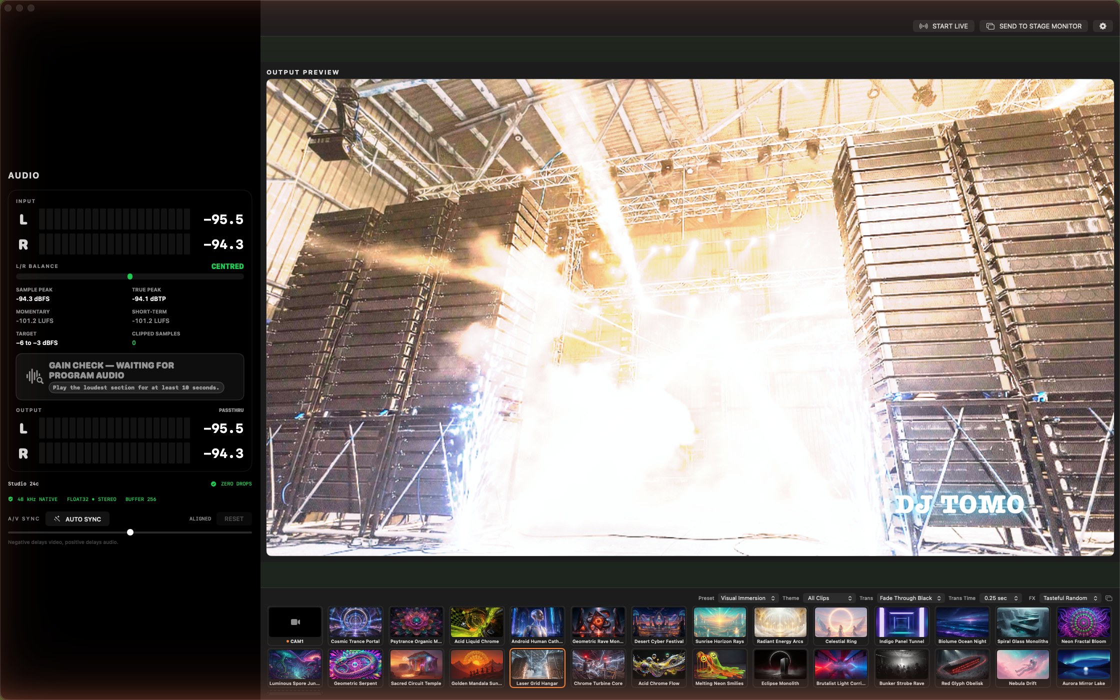 LiveSlicer Stage in action